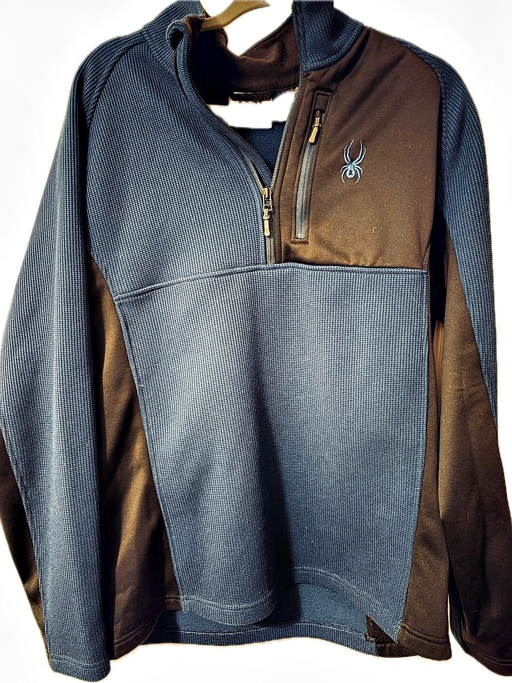 Spyder Color Block Pullover Jacket in Blue & Black